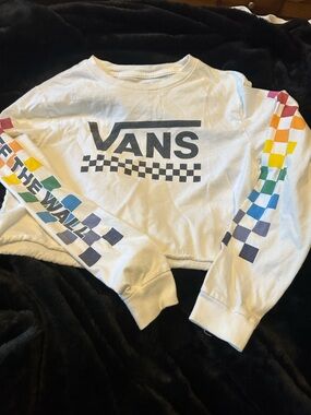 Vans long sleeve crop top size medium ( M37)